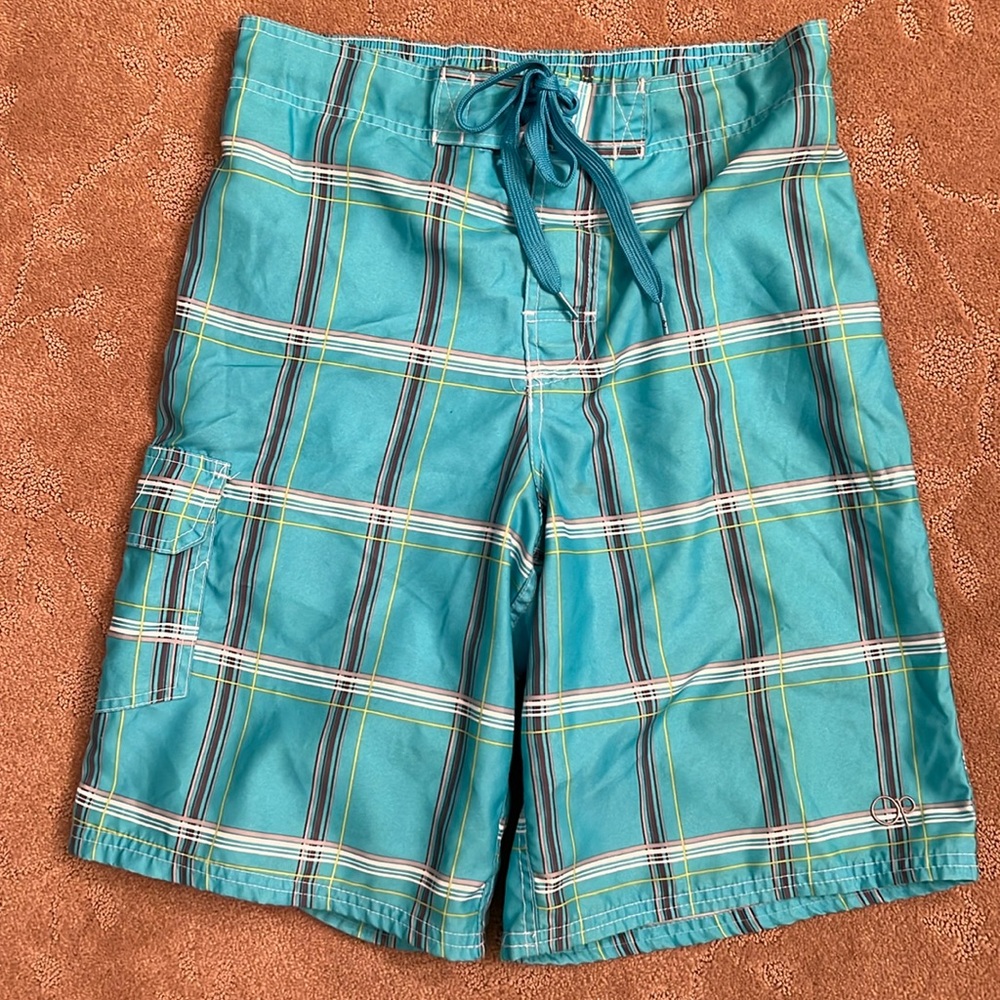 Men’s Ocean Pacific Fully Lined Blue Swim Trunks, Small